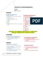 Plan de Nutricion y Cuidados Postquirurgicos 2020