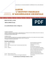 Bulletin de L'Institut Français D'Archéologie Orientale