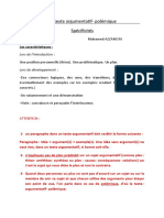 Le Texte Argumentatif Spu00E9cificitu00E9s