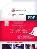 Lesson 9 - Physical Examination, Diagnostic Tests, Diagnostic Equipment
