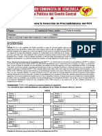 Planilla de Votación para La Selección de Precandidaturas Del PCV