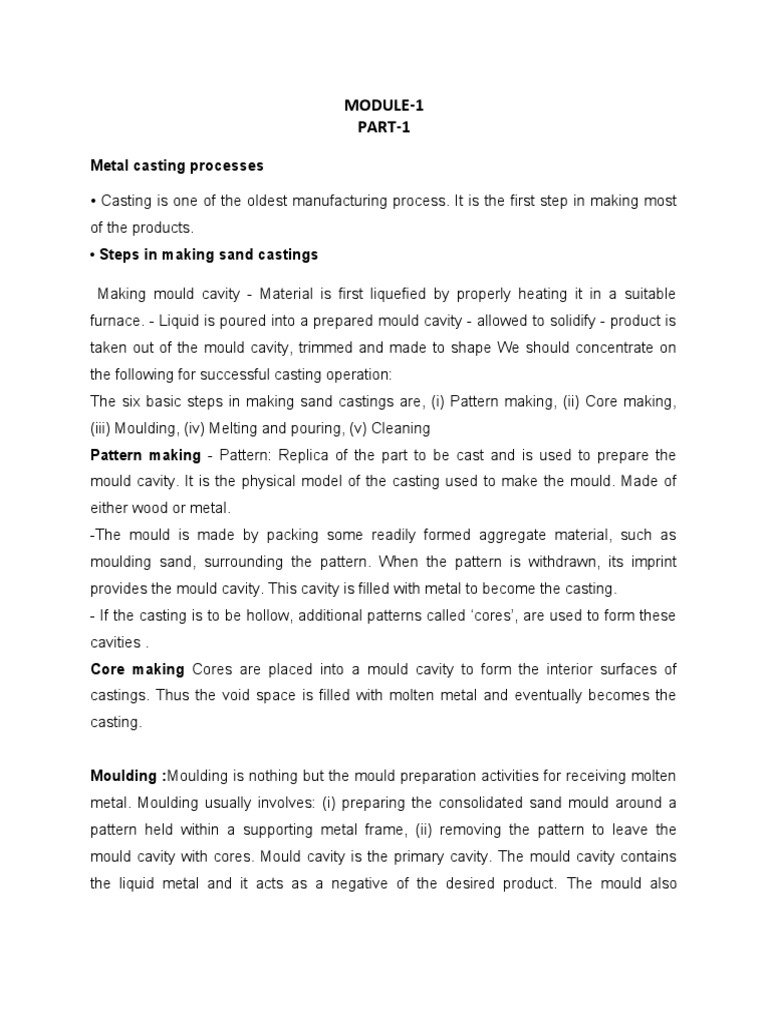 Metal Casting Processes Explained | PDF | Casting (Metalworking) | Casting