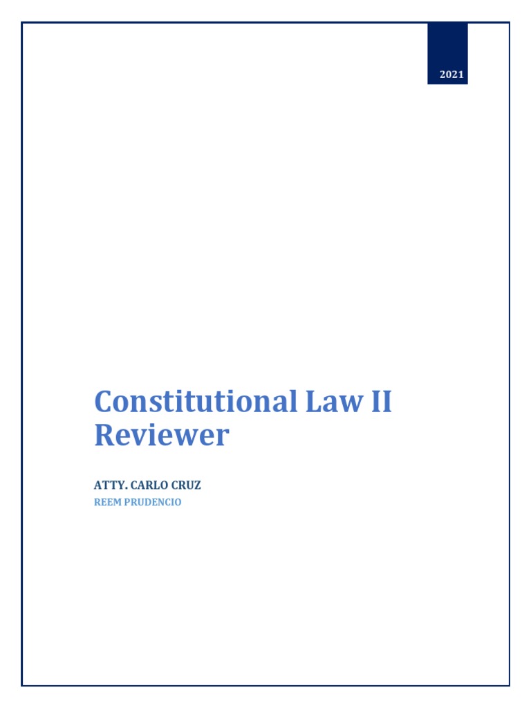 Constitutional Law II Reviewer Prudencio 2021 | PDF | Eminent Domain ...