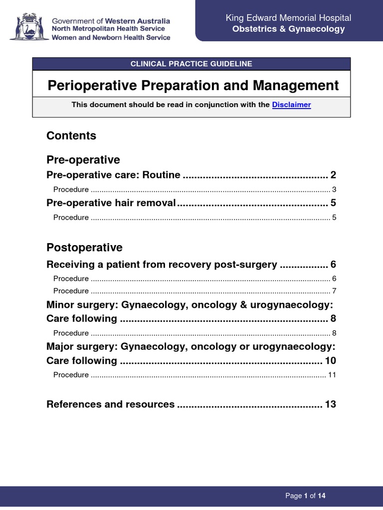 Pre-operative IV Preparation Guidelines | PDF | Surgery | Intravenous ...