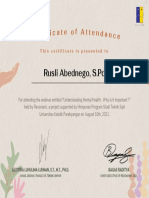 Rusli Abednego, S.PD: Certificate of Attendance
