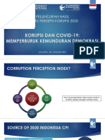 Korupsi Dan Covid-19: Memperburuk Kemunduran Demokrasi: Peluncuran Hasil Indeks Persepsi Korupsi 2020