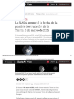 La NASA anunció la fecha de la posible destrucción de la Tierra_ 6 de mayo de 2022