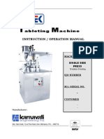 Ableting Achine Instruction / Operation Manual: Machine Single Side Press