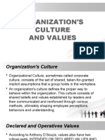 Organization's Culture and Values