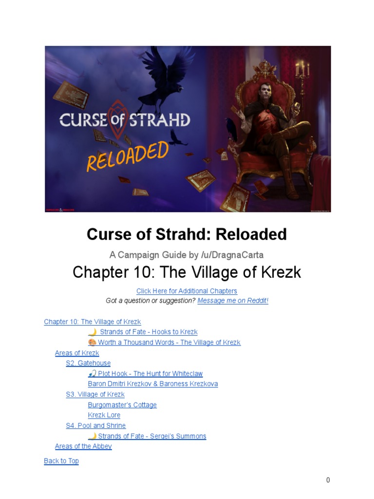 Curse of Strahd: Reloaded: Chapter 10: The Village of Krezk | Download ...