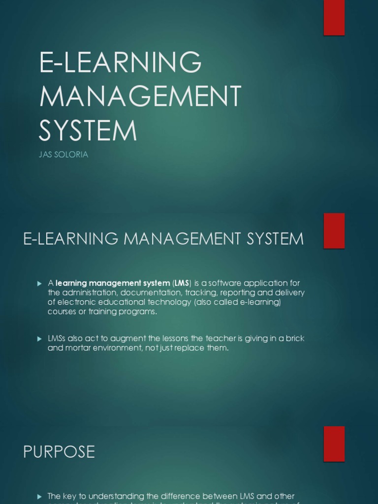 Overview of E-Learning Management Systems | PDF | Educational ...