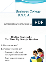 Metro Business College B.S.O.A: Introduction To Strategic Management