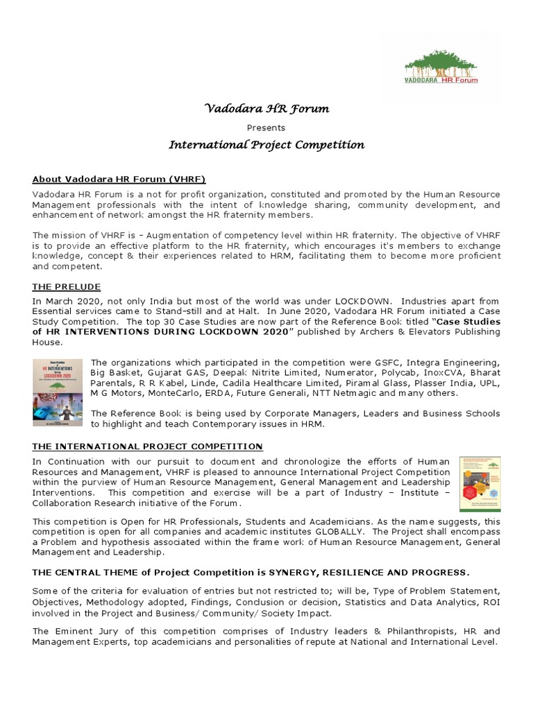 Vadodara HR Forum International Competition | PDF | Human Resource ...