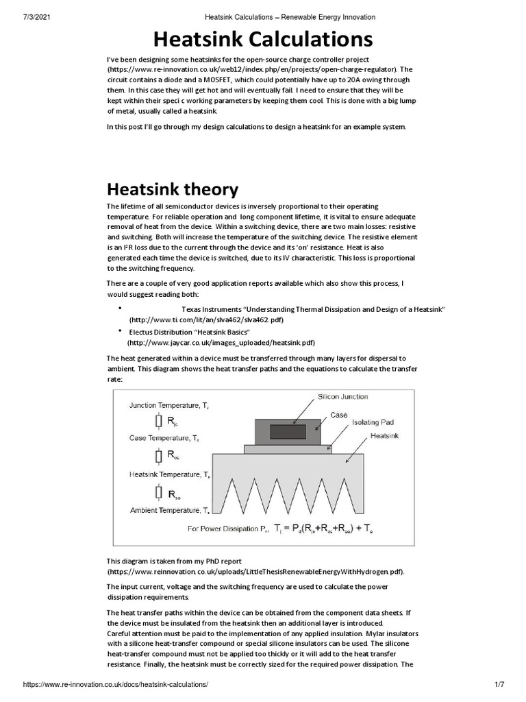 Heatsink Calculations PDF Mosfet Electrical Resistance And