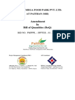 Amendment in Bill of Quantities (Boq) : Paithan Mega Food Park Pvt. Ltd. at Paithan (MH)