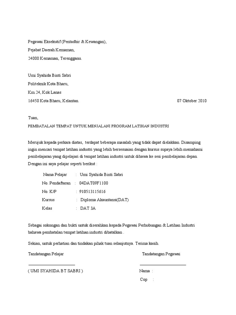 Surat Pembatalan Pdf