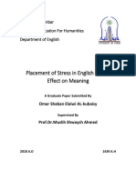 Placement of Stress in English and Its Effect On Meaning