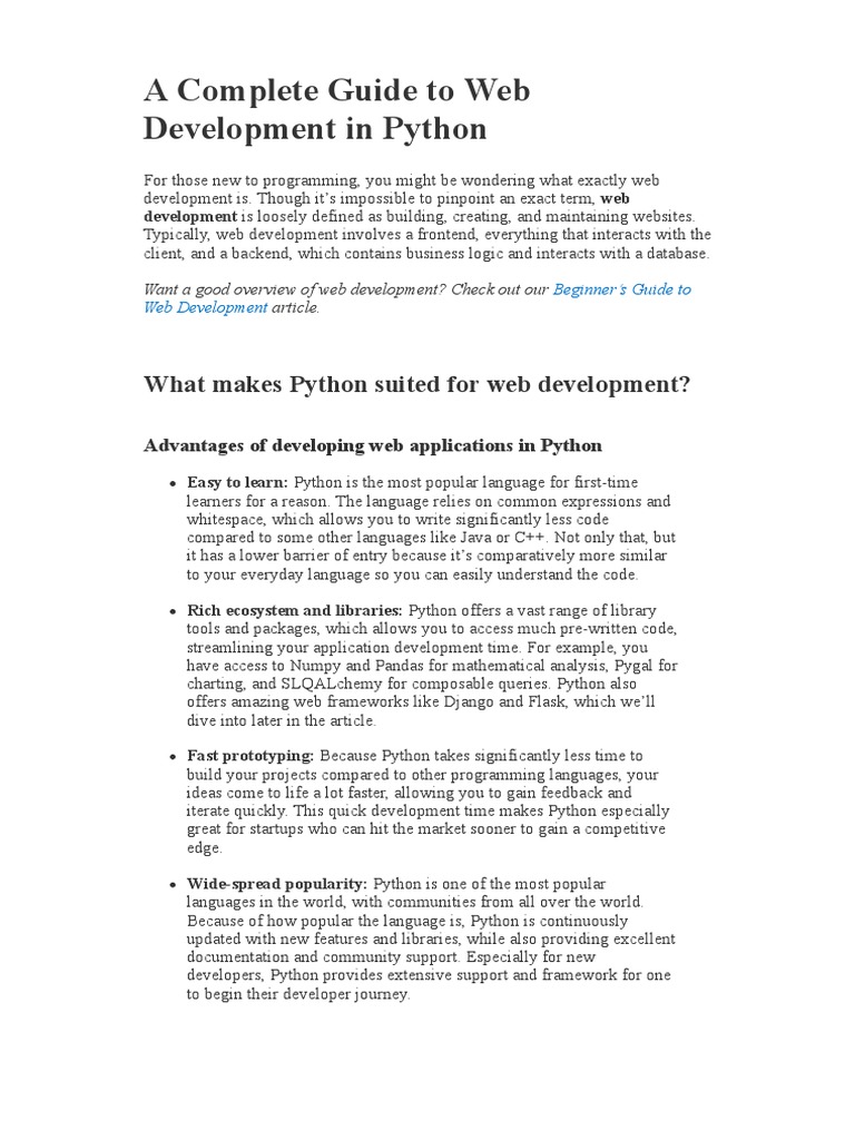 A Comprehensive Guide to Choosing the Right Python Web Development ...