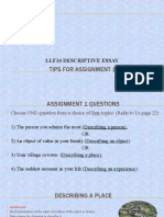 Tips For Assignment 1: Llf14 Descriptive Essay