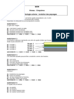 QCM 5eme Geologie Externe