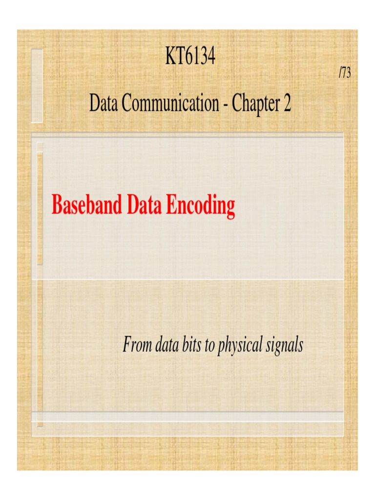 Baseband Data Encoding Techniques | PDF | Digital Signal | Data