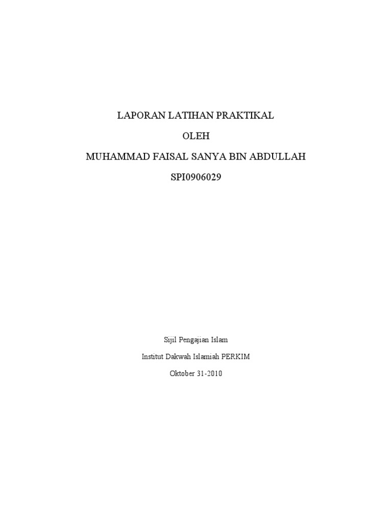 Laporan Latihan Praktikal