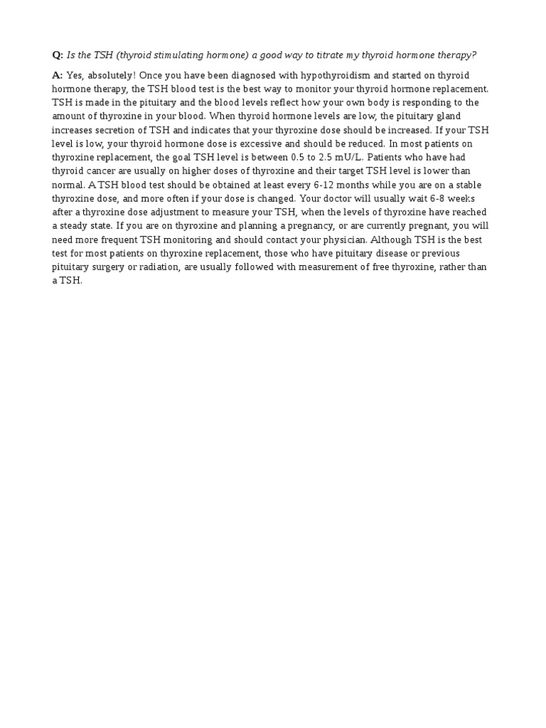 TSH Test | PDF | Self-Improvement | Wellness