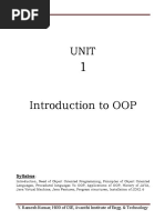 Introduction To OOP: Syllabus