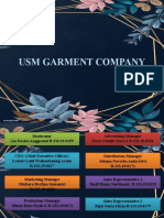 USM Garment Company Organizational Chart