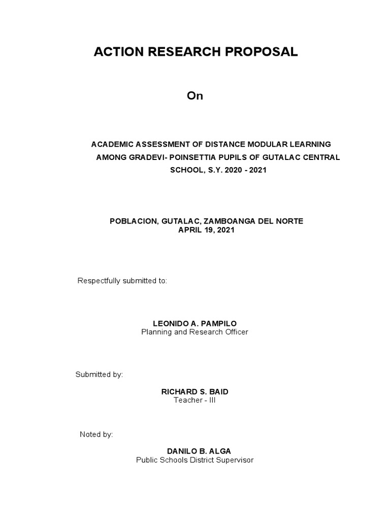 Distance Learning Assessment Proposal | PDF