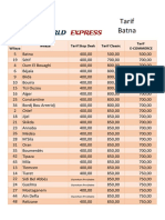 Tarif Batna: Code Wilaya Wilaya Tarif Stop Desk Tarif Classic Tarif E-Commerce