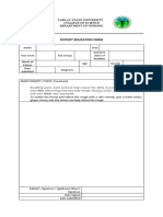 Patient Education Form: Tarlac State University College of Science Department of Nursing