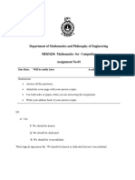 Department of Mathematics and Philosophy of Engineering MHZ4256 Mathematics For Computing Assignment No.01