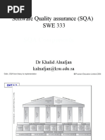 Software Quality Assurance (SQA) SWE 333