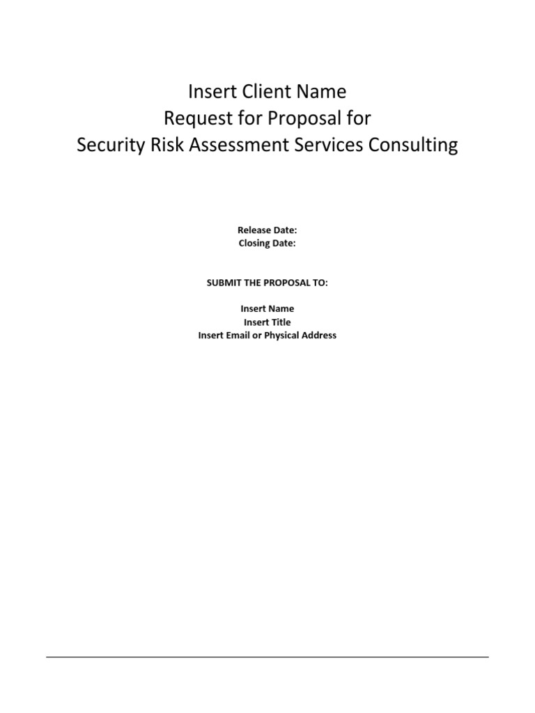 Security Risk Assessment RFP Template | PDF | Risk | Securities