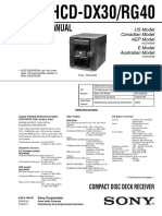 Service Manual: HCD-DX30/RG40