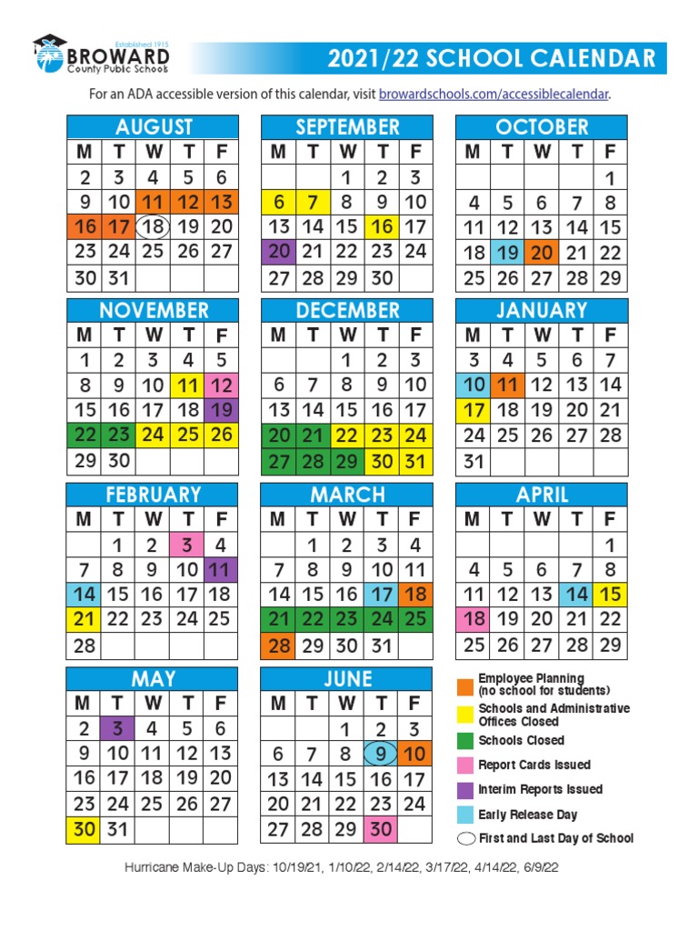 2021-22 School Calendar Color Final 1 | PDF