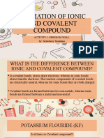 Formation of Ionic and Covalent Compounds Activity