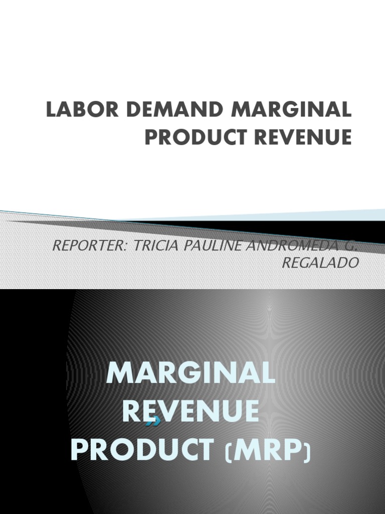 Labor Demand Marginal Product Revenue Pdf Labour Economics