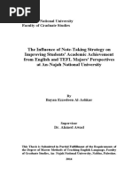 The Influence of Notetaking Strategies On Improving Sts's Achievement