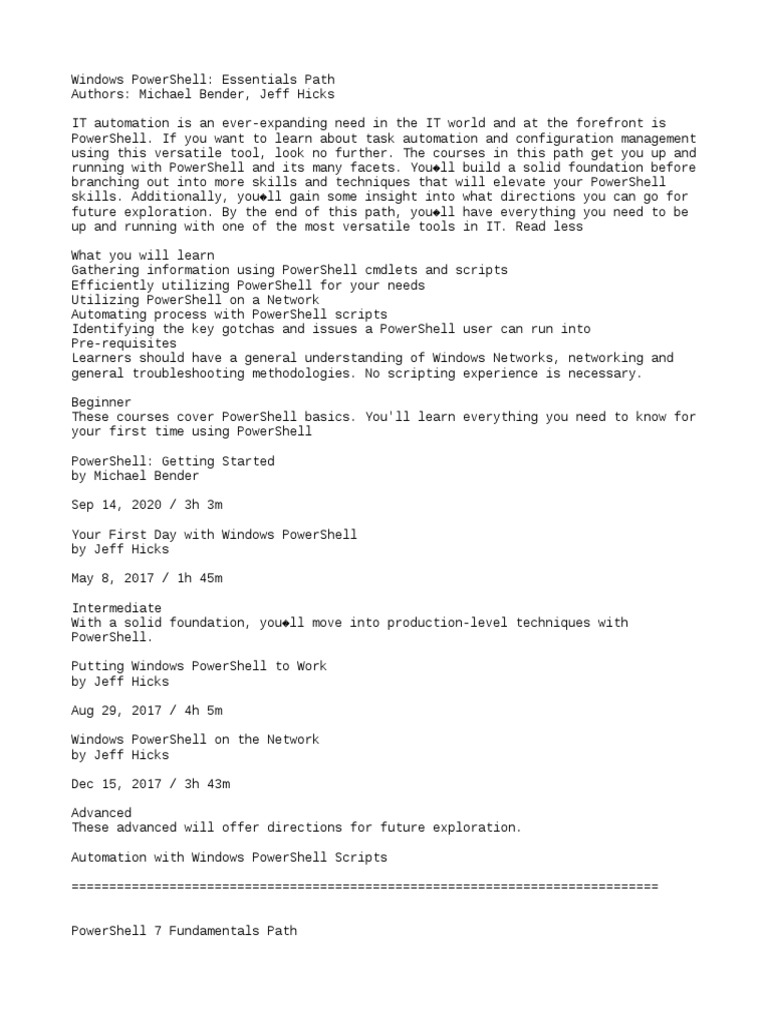 PowerShell Essentials for IT Professionals | PDF | Application Software ...