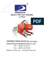 Quarry Wire Saw 11-75KW Machine Instruction Manual