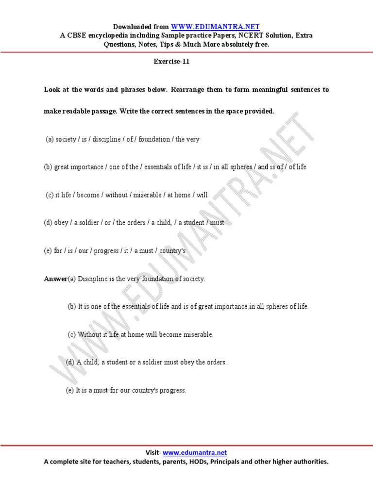 Rearranging Jumbled Sentences Exercise | PDF | Language Arts & Discipline