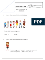 English exam questions on clothing, animals and numbers