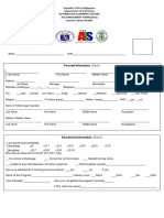 Personal Information (Part I) : Alternative Learning System Als Enrolment Form (Af2) Learner's Basic Profile