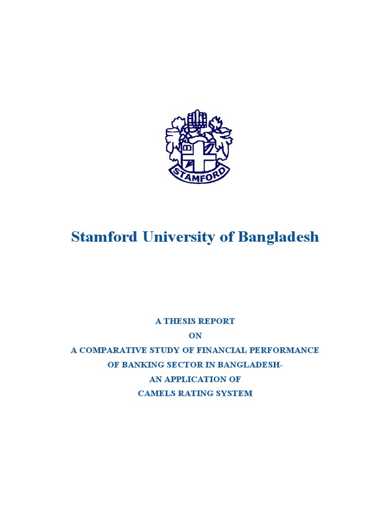 Thesis - A Comparative Study of Financial Performance of Banking Sector