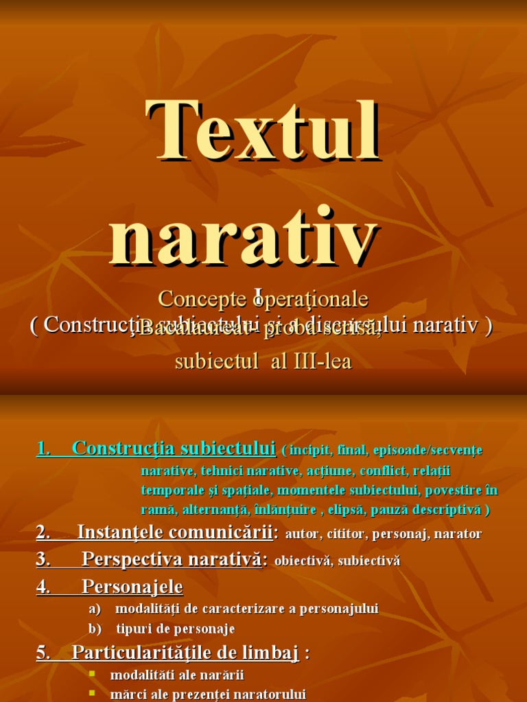 Textul Narativ | PDF