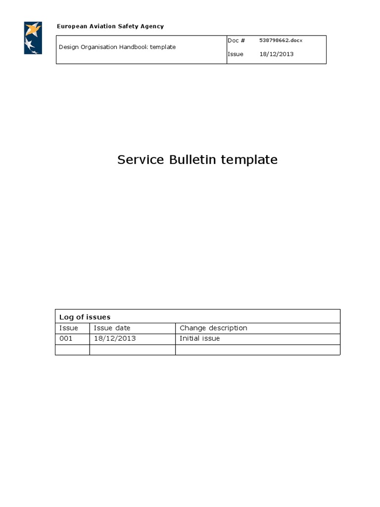 EASA Service Bulletin Template Guide | PDF | Business | Technology ...