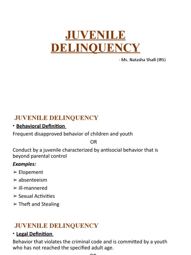 What is an example of a delinquent? Leia aqui Who is considered a
