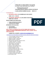 Proceso de Recuperación en El Área de Ciencias Naturales y Artística - 2do Periodo 2021